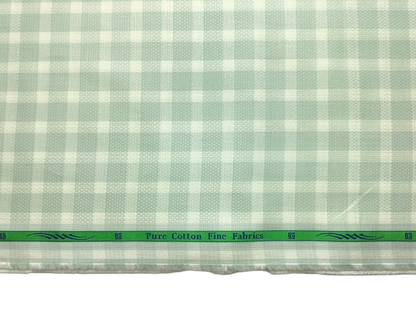 Grasim By Aditya Birla Group 100% Pure Cotton Shirting Fabric (Light Green , Checks)