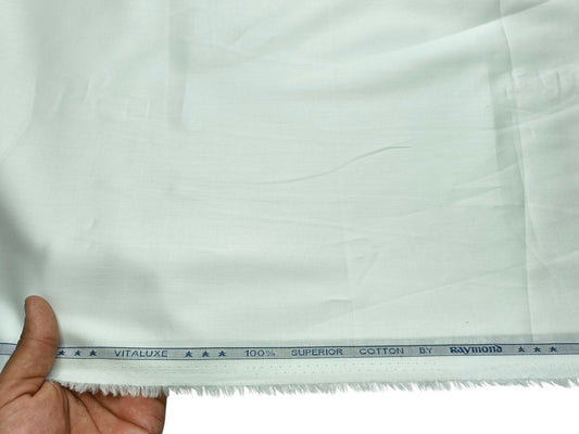 Raymond Vitaluxe 100% Superior Cotton Shirting Fabric (White, Plain)
