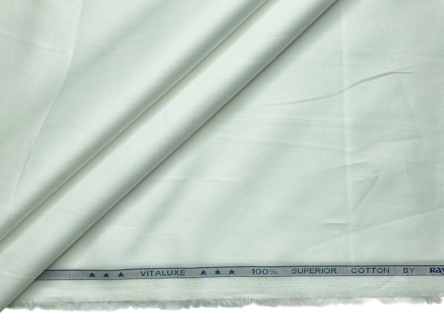 Raymond Vitaluxe 100% Superior Cotton Shirting Fabric (White, Plain)