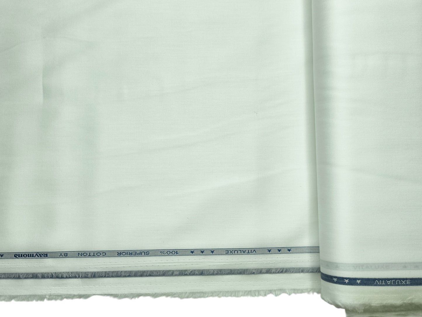 Raymond Vitaluxe 100% Superior Cotton Shirting Fabric (White, Plain)