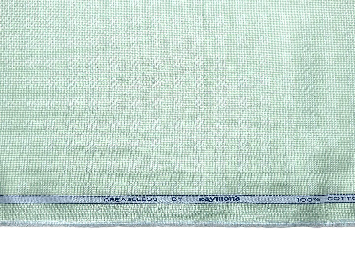 Raymond 100% Premium Cotton Shirting Fabric (Light Green, Patterned)