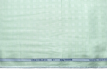 Raymond 100% Premium Cotton Shirting Fabric (Light Green, Patterned)