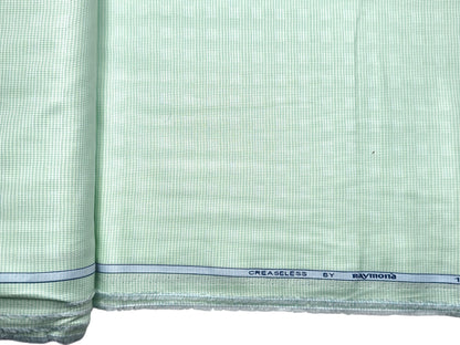 Raymond 100% Premium Cotton Shirting Fabric (Light Green, Patterned)