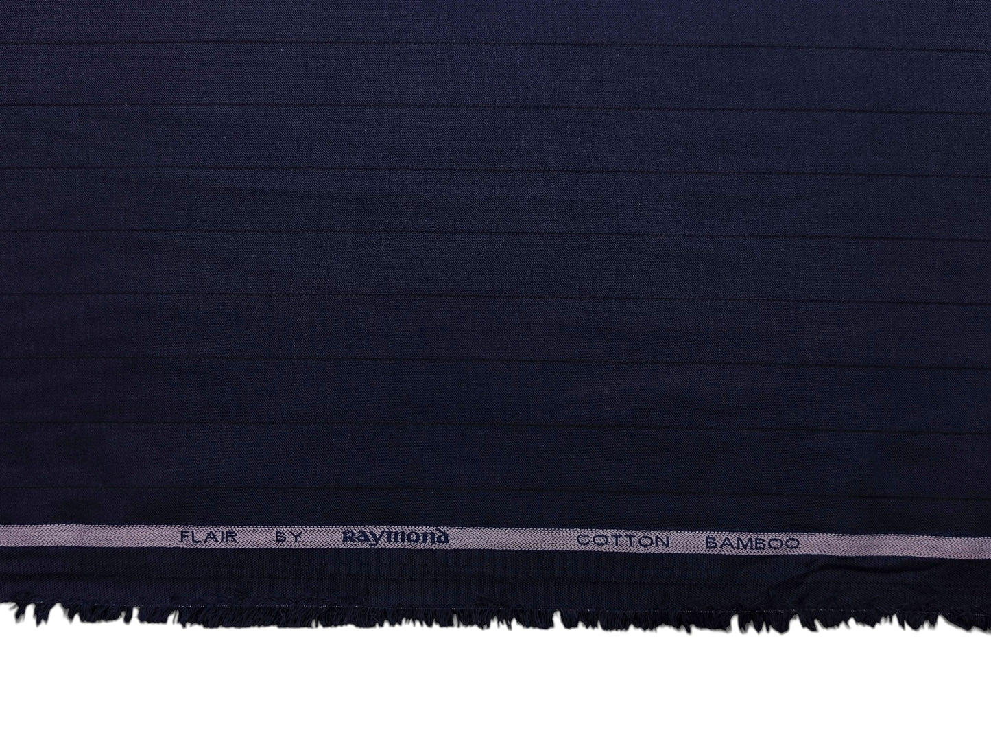 Raymond Cotton Bamboo Blended Premium Shirting Fabric (Navy Blue, Pinstripes)