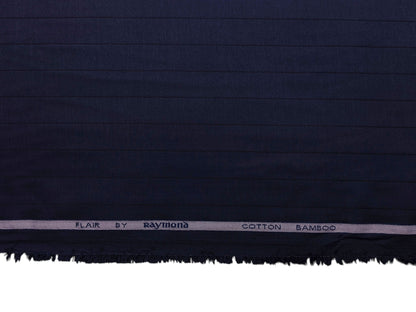 Raymond Cotton Bamboo Blended Premium Shirting Fabric (Navy Blue, Pinstripes)