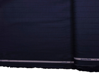Raymond Cotton Bamboo Blended Premium Shirting Fabric (Navy Blue, Pinstripes)