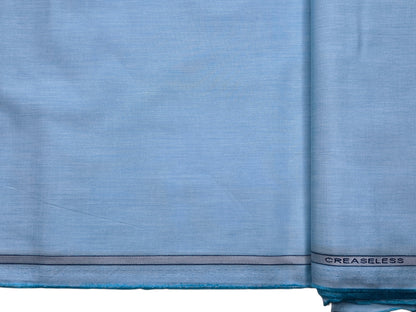 Raymond 100% Premium Cotton Shirting Fabric (Sky Blue, Plain)