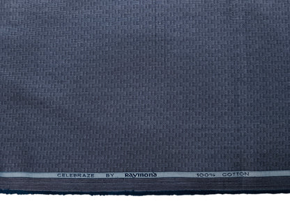 Raymond 100% Premium Cotton Shirting Fabric (Steel Grey, Patterned)