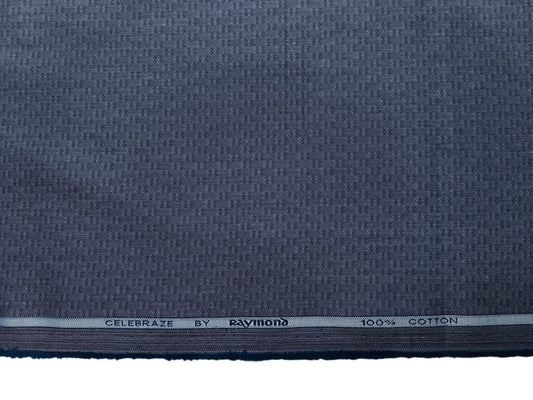 Raymond 100% Premium Cotton Shirting Fabric (Steel Grey, Patterned)