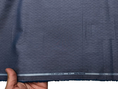 Raymond 100% Premium Cotton Shirting Fabric (Steel Grey, Patterned)