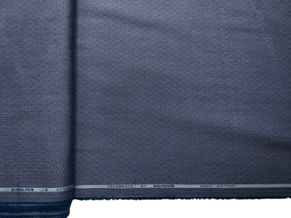 Raymond 100% Premium Cotton Shirting Fabric (Steel Grey, Patterned)