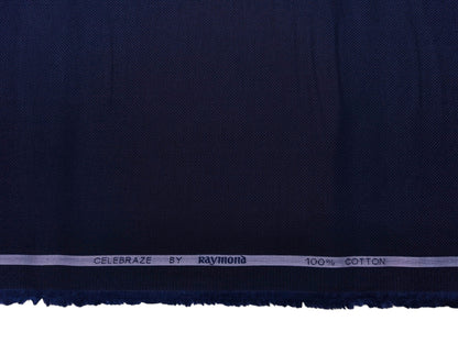 Raymond 100% Premium Cotton Shirting Fabric (Midnight Blue, Dobby Design)