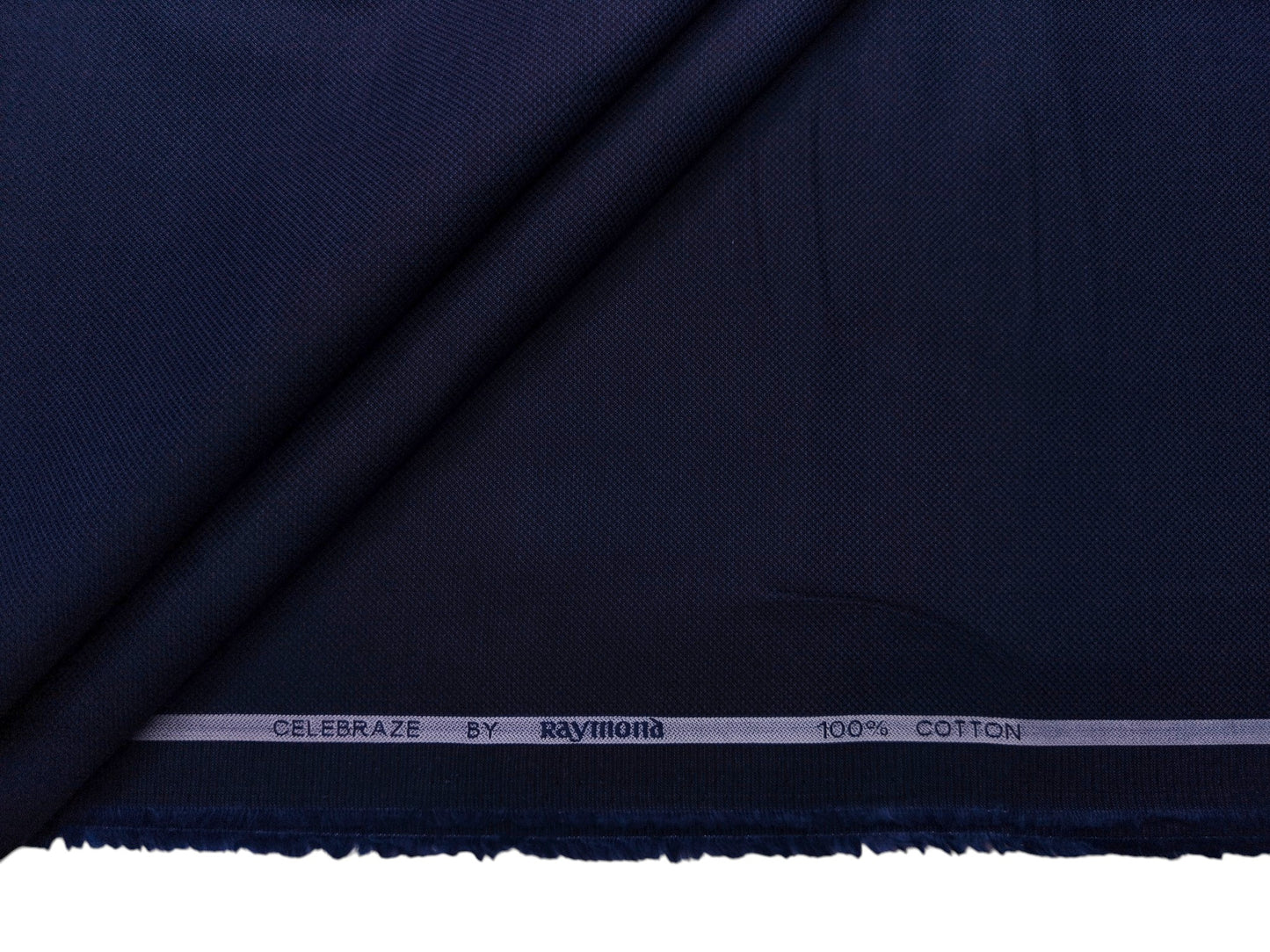 Raymond 100% Premium Cotton Shirting Fabric (Midnight Blue, Dobby Design)