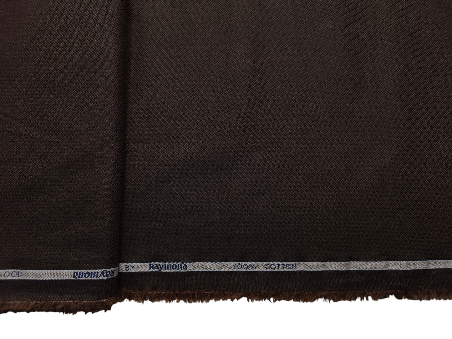 Raymond 100% Premium Cotton Shirting Fabric (Dark Brown, Dobby Design)