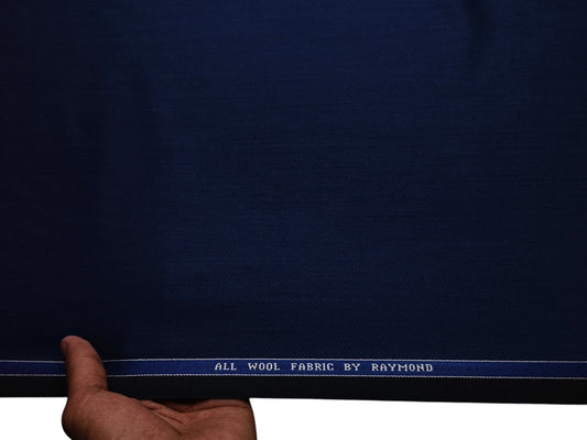 Raymond 100% Wool Premium Suiting Fabric (Royal Blue, Patterned)