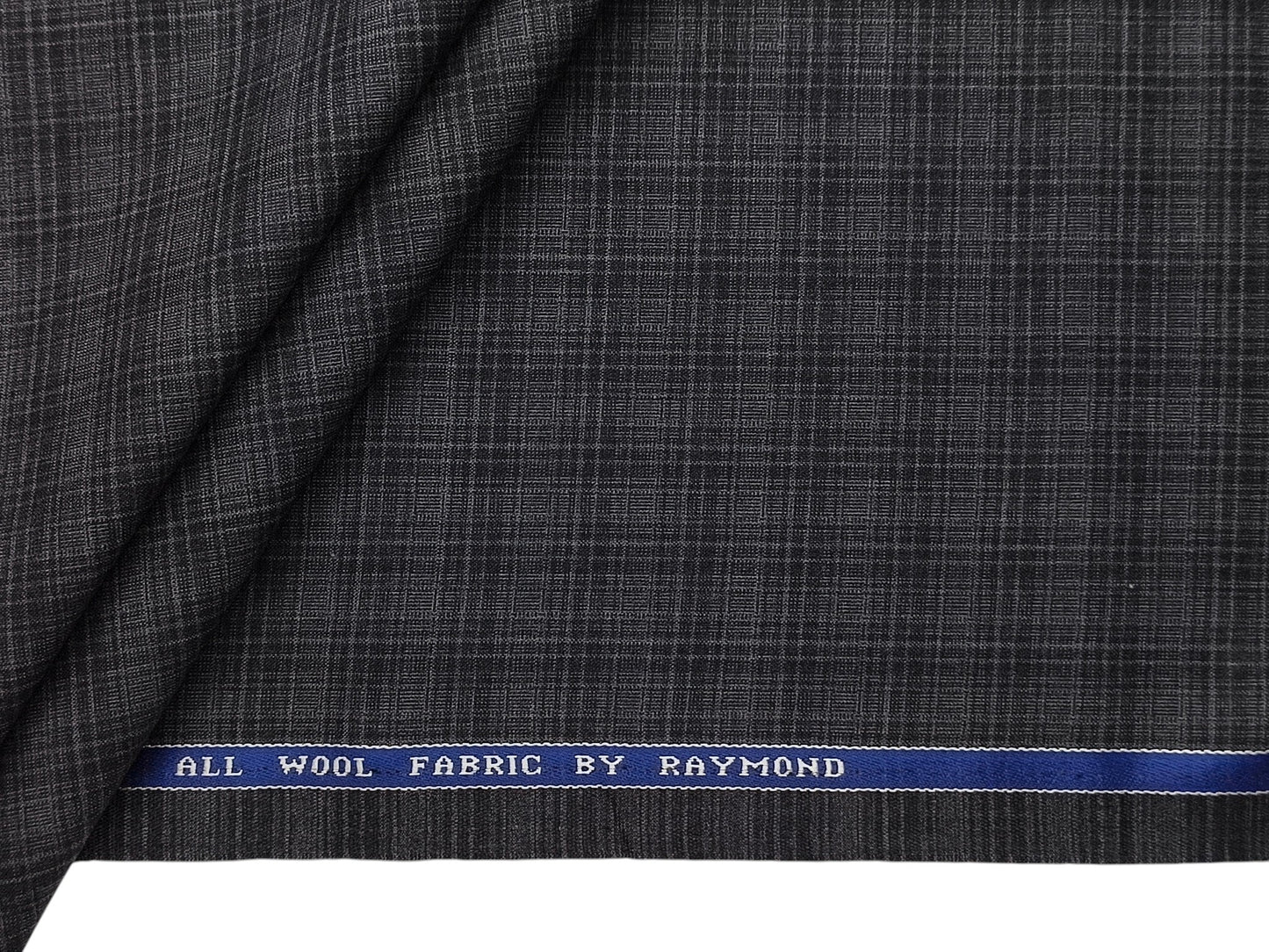 Raymond 100% Wool Premium Suiting Fabric (Grey, Checks)