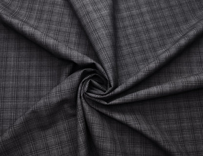 Raymond 100% Wool Premium Suiting Fabric (Grey, Checks)