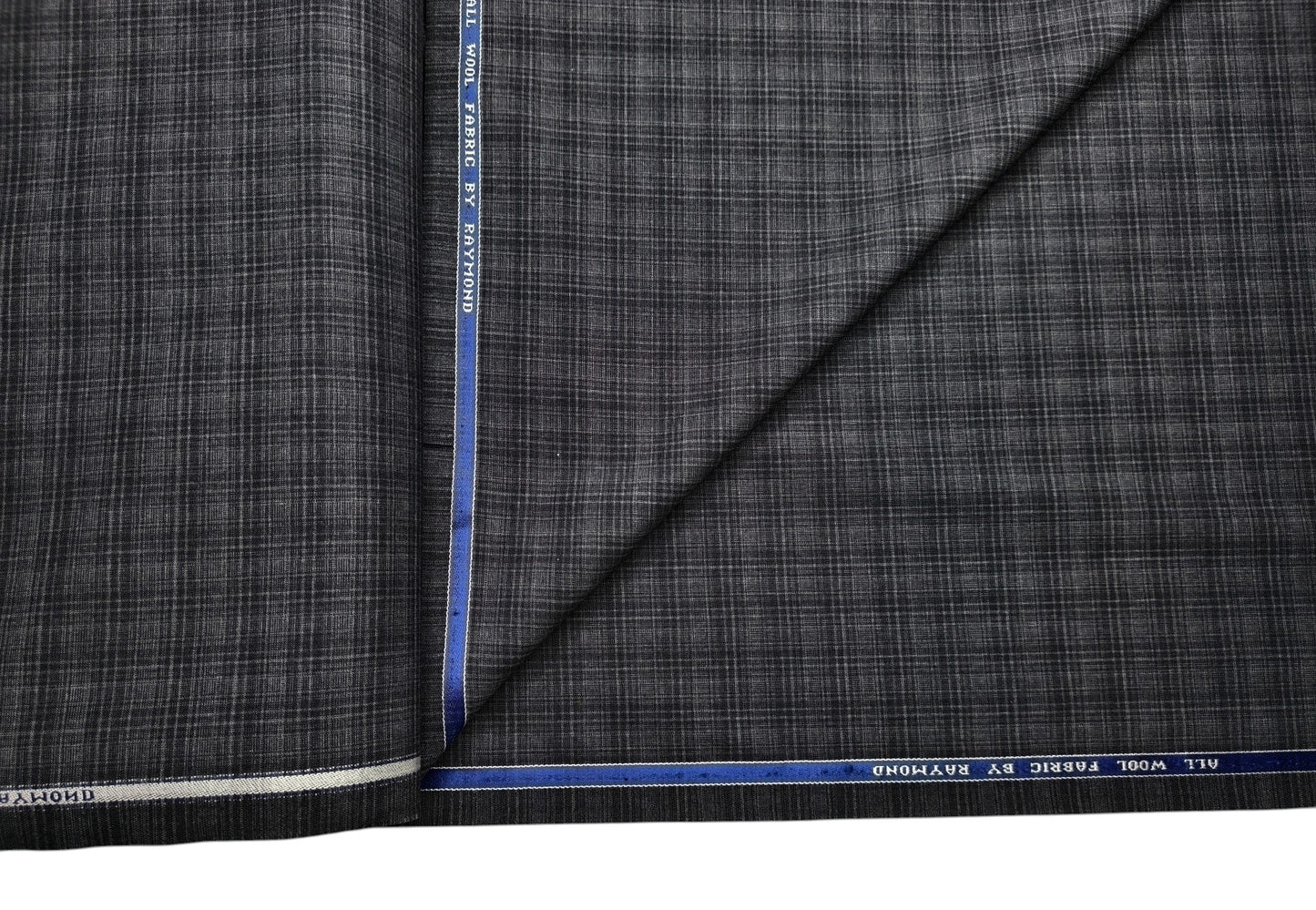 Raymond 100% Wool Premium Suiting Fabric (Grey, Checks)