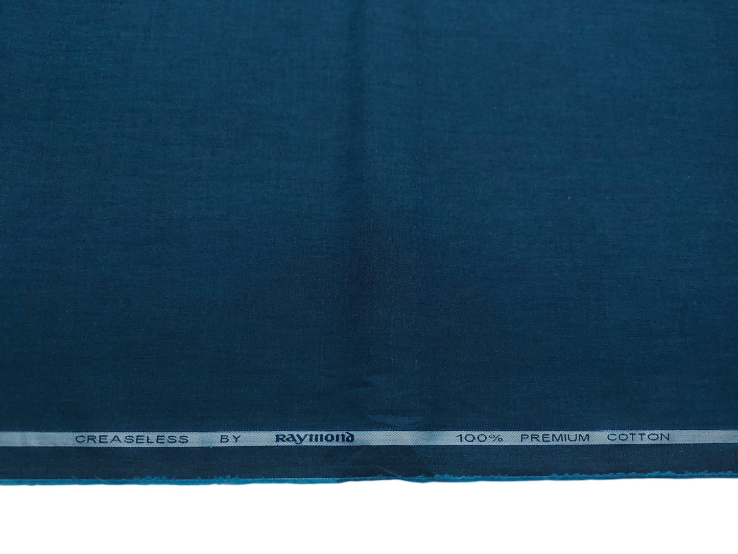 Raymond 100% Premium Cotton Shirting Fabric (Teal Blue, Plain)