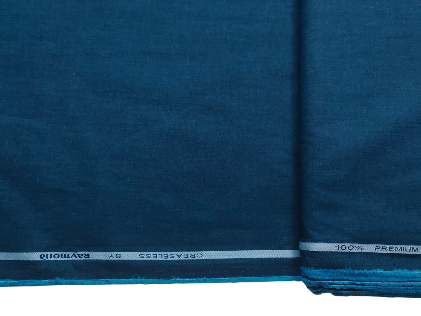 Raymond 100% Premium Cotton Shirting Fabric (Teal Blue, Plain)