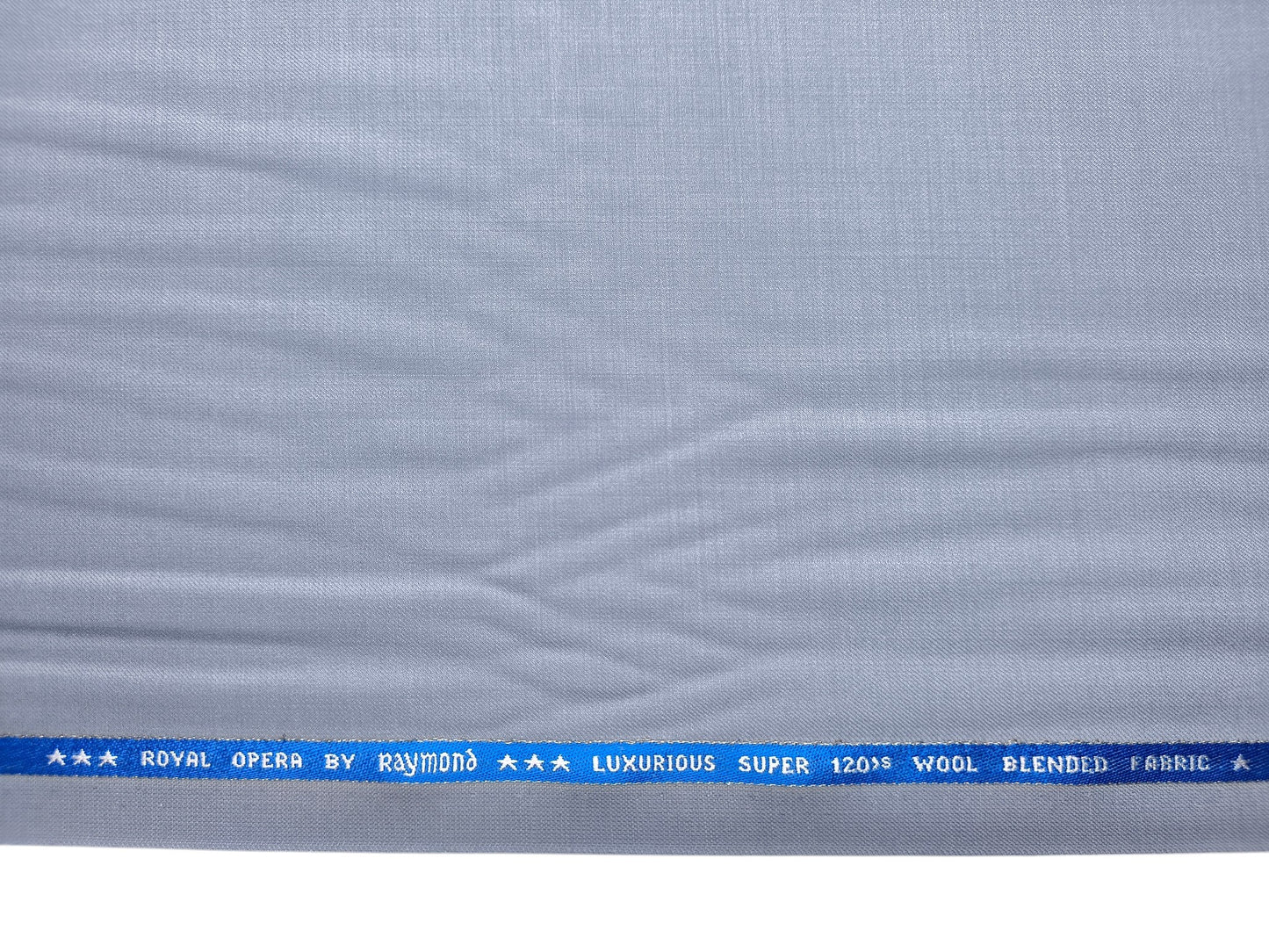 Raymond Royal Opera 70% Wool Super 120s Suiting Fabric (Light Blueish Grey, Plain)