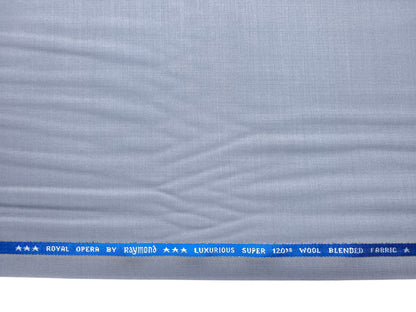 Raymond Royal Opera 70% Wool Super 120s Suiting Fabric (Light Blueish Grey, Plain)