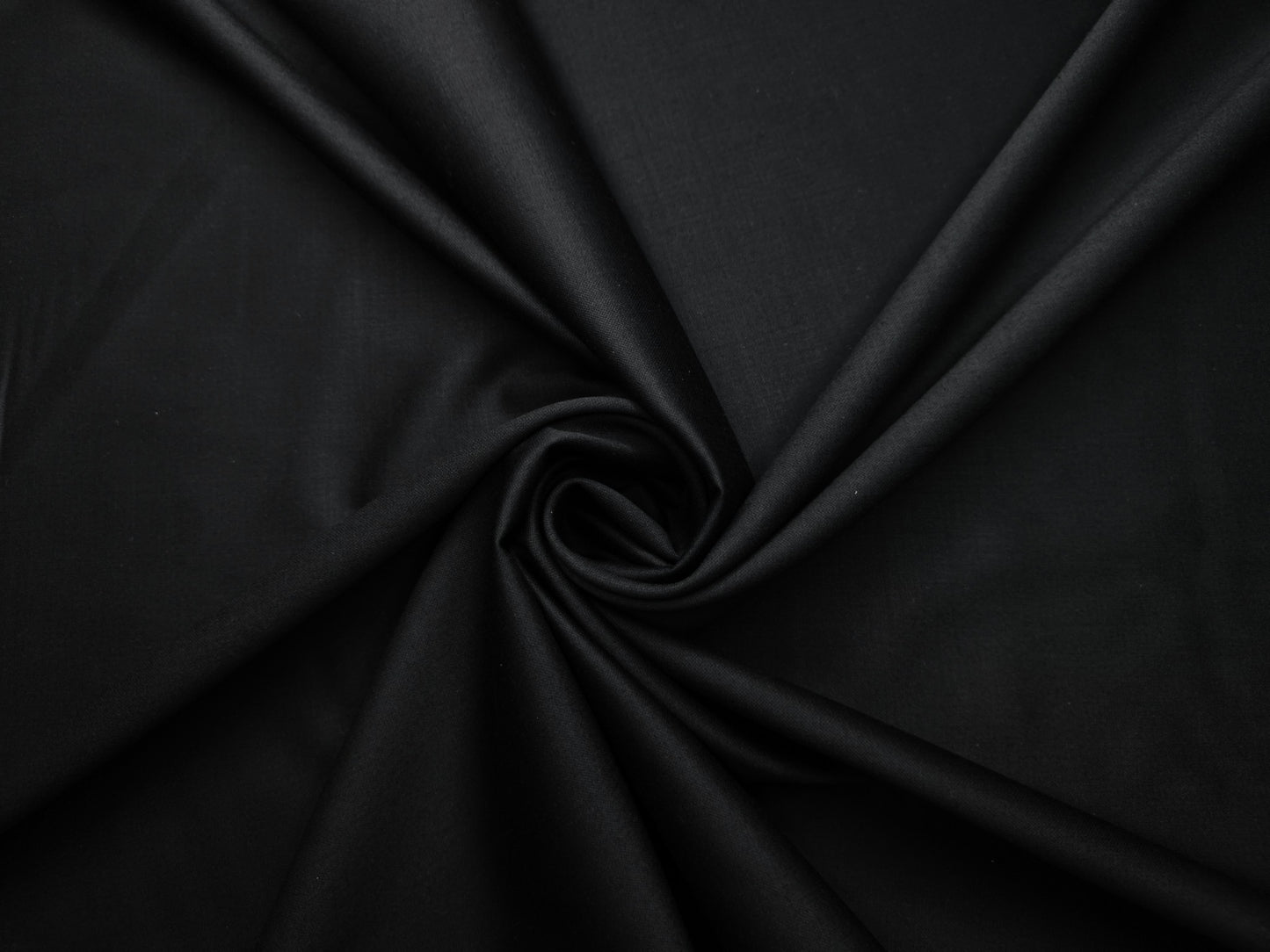 Raymond Wolsten 70% Wool Super 120s Suiting Fabric (Black, Plain)