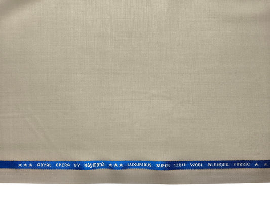 Raymond Royal Opera 70% Wool Super 120s Suiting Fabric (Light Beige, Plain)