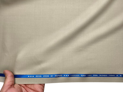 Raymond Royal Opera 70% Wool Super 120s Suiting Fabric (Light Beige, Plain)