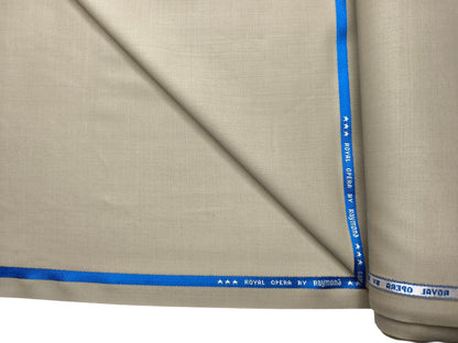 Raymond Royal Opera 70% Wool Super 120s Suiting Fabric (Light Beige, Plain)