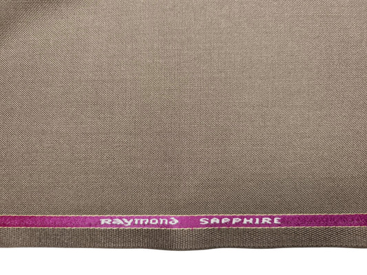 Raymond Sapphire Merino Wool Blended Suiting Fabric (Brown Taupe, Plain)