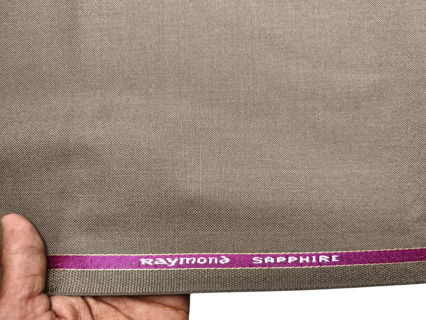 Raymond Sapphire Merino Wool Blended Suiting Fabric (Brown Taupe, Plain)