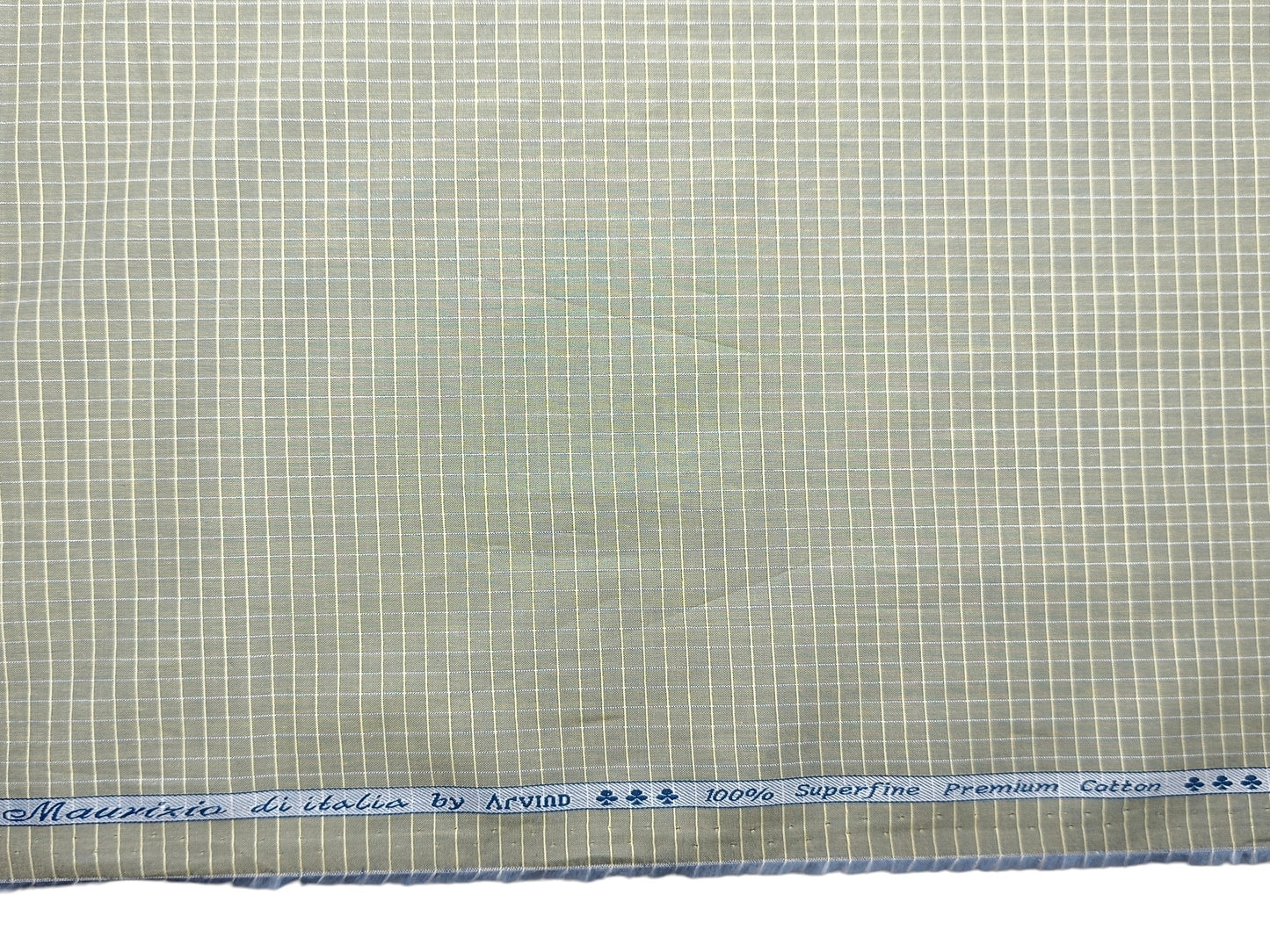 Arvind 100% Superfine Premium Cotton Shirting Fabric (Pista Green, Checks)