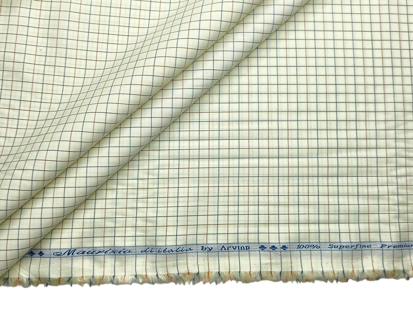 Arvind 100% Superfine Premium Cotton Shirting Fabric (Yellow, Checks)