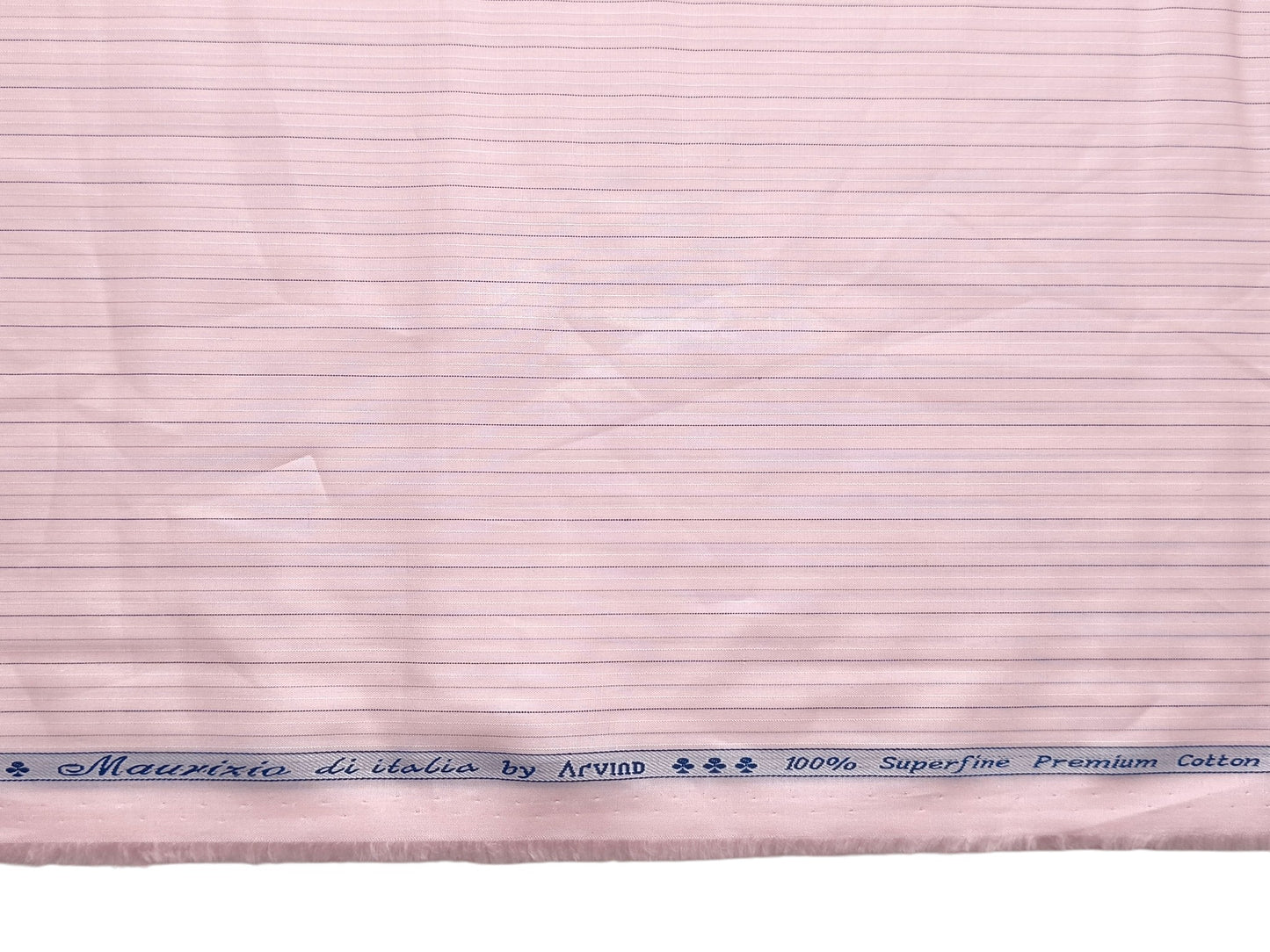 Arvind 100% Superfine Premium Cotton Shirting Fabric (Pink, Striped)