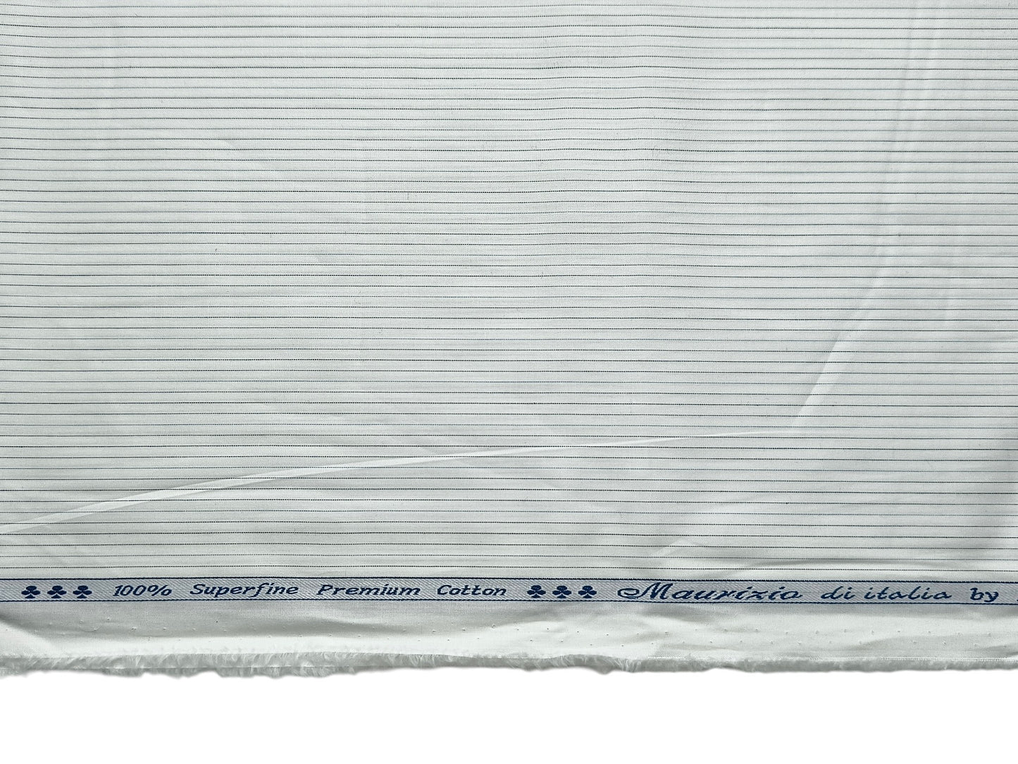 Arvind 100% Superfine Premium Cotton Shirting Fabric (White, Striped)