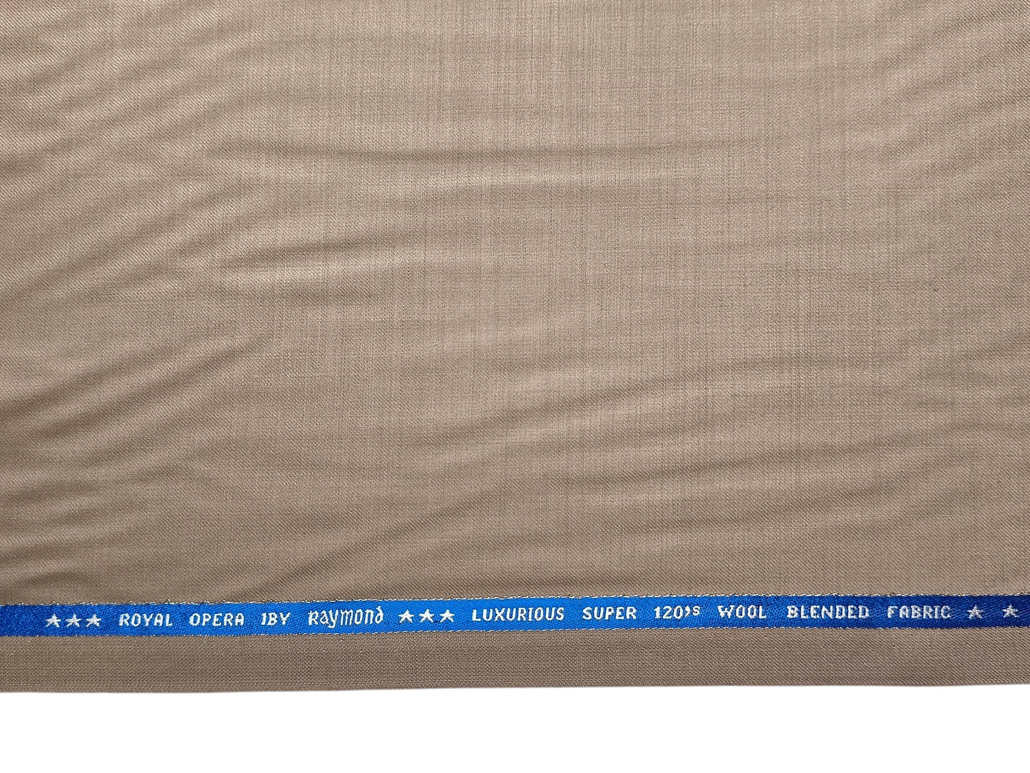 Raymond Royal Opera 70% Wool Super 120s Suiting Fabric (Warm Beige, Plain)