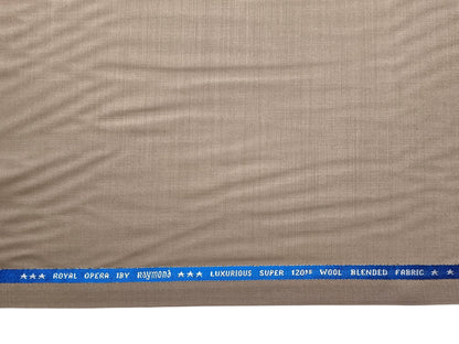 Raymond Royal Opera 70% Wool Super 120s Suiting Fabric (Warm Beige, Plain)