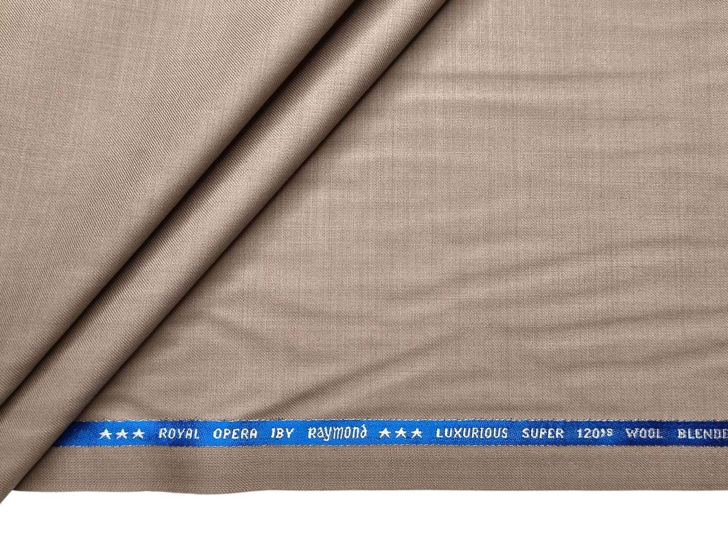 Raymond Royal Opera 70% Wool Super 120s Suiting Fabric (Warm Beige, Plain)