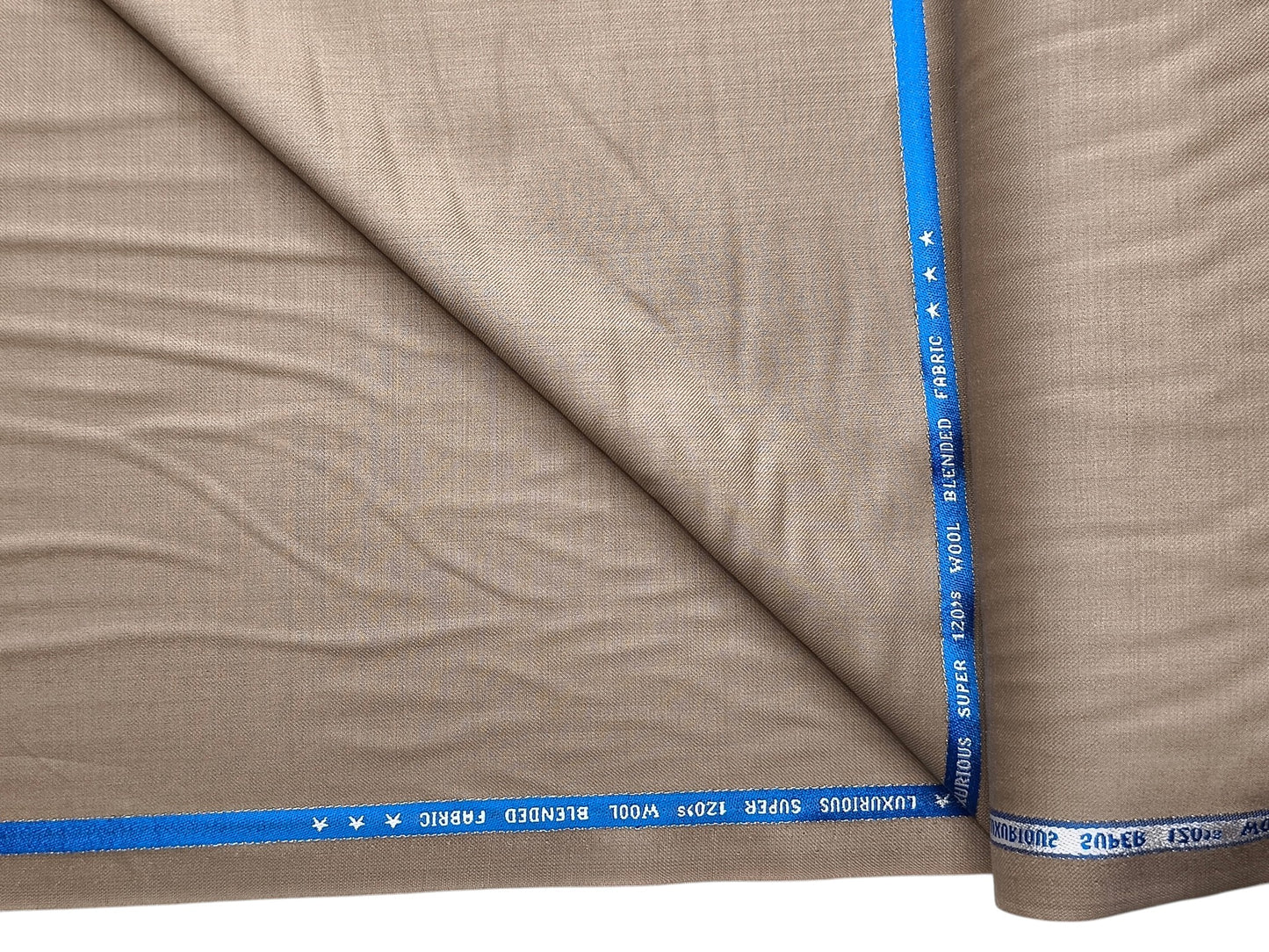 Raymond Royal Opera 70% Wool Super 120s Suiting Fabric (Warm Beige, Plain)