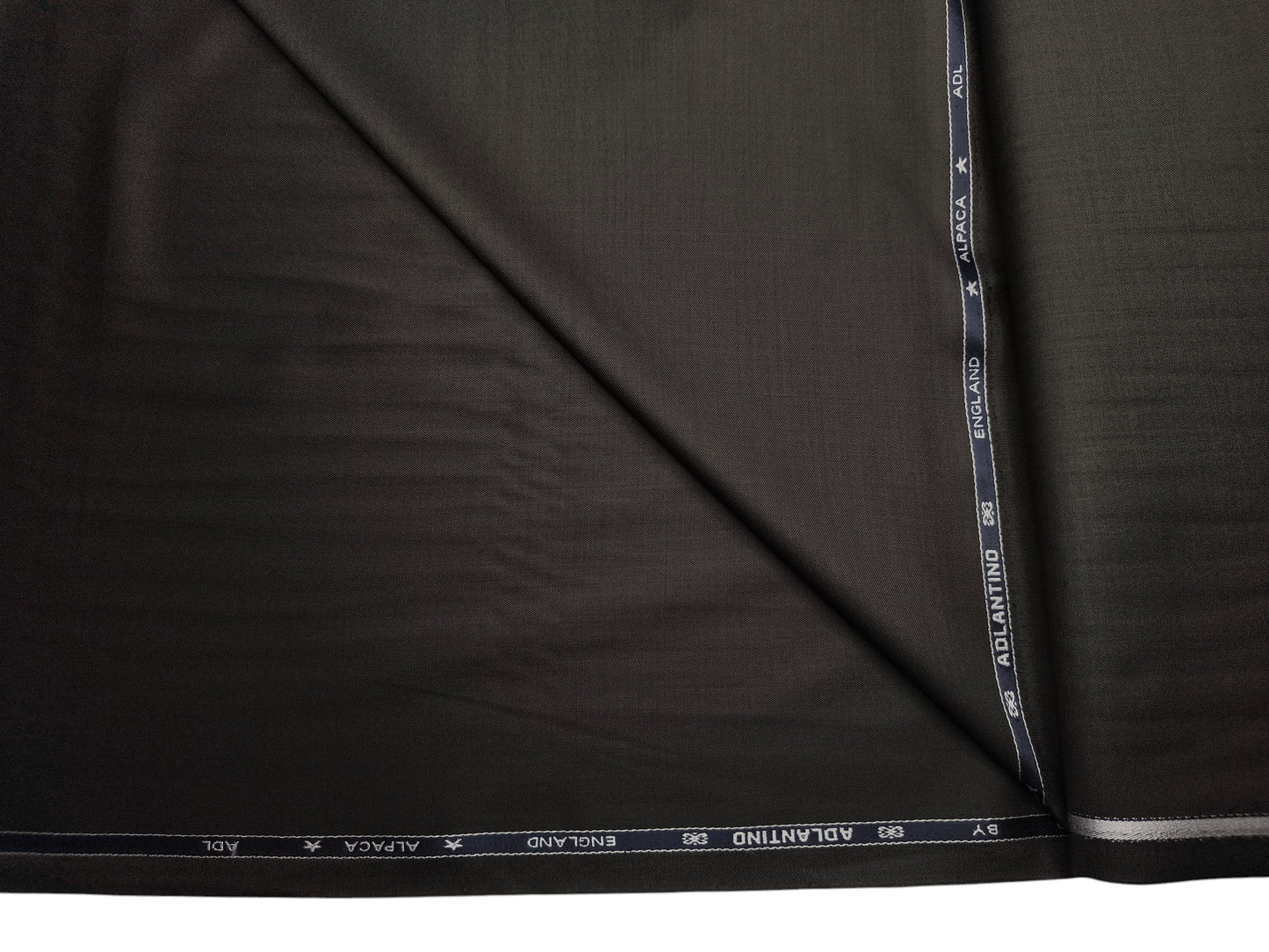 Adlantino Super 110's Extrafine Merno Wool Blended Suiting Fabric (Charcoal Brown, Plain)