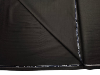 Adlantino Super 110's Extrafine Merno Wool Blended Suiting Fabric (Charcoal Brown, Plain)