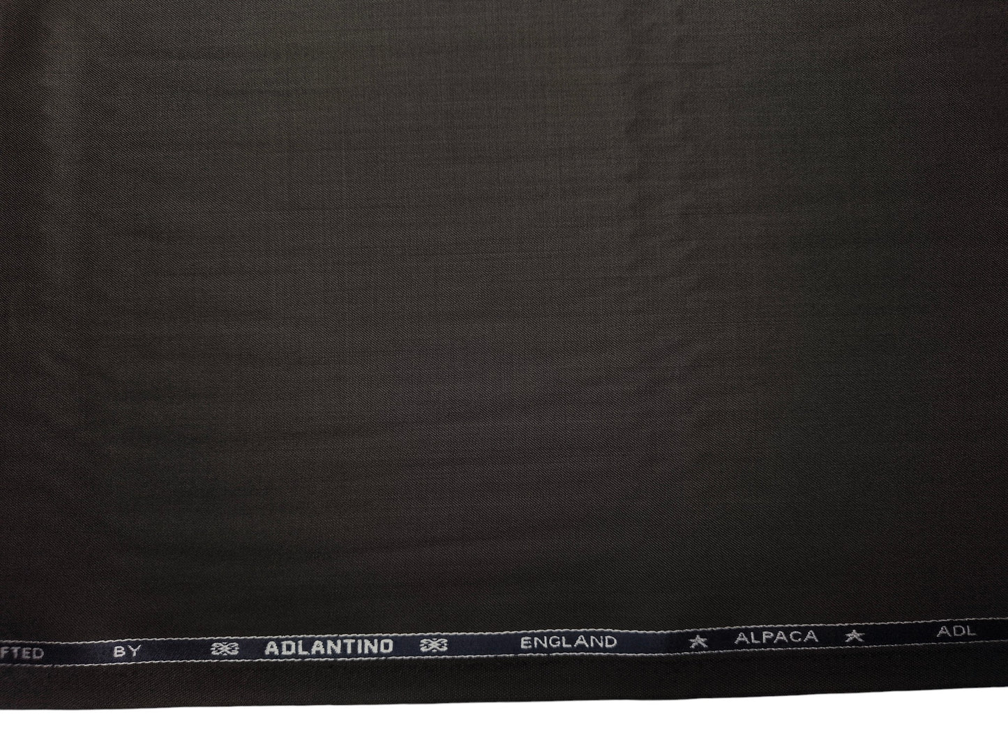 Adlantino Super 110's Extrafine Merno Wool Blended Suiting Fabric (Charcoal Brown, Plain)