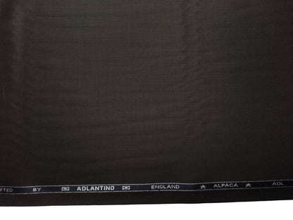 Adlantino Super 110's Extrafine Merno Wool Blended Suiting Fabric (Charcoal Brown, Plain)