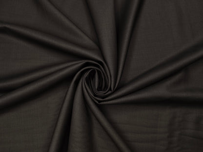 Adlantino Super 110's Extrafine Merno Wool Blended Suiting Fabric (Charcoal Brown, Plain)