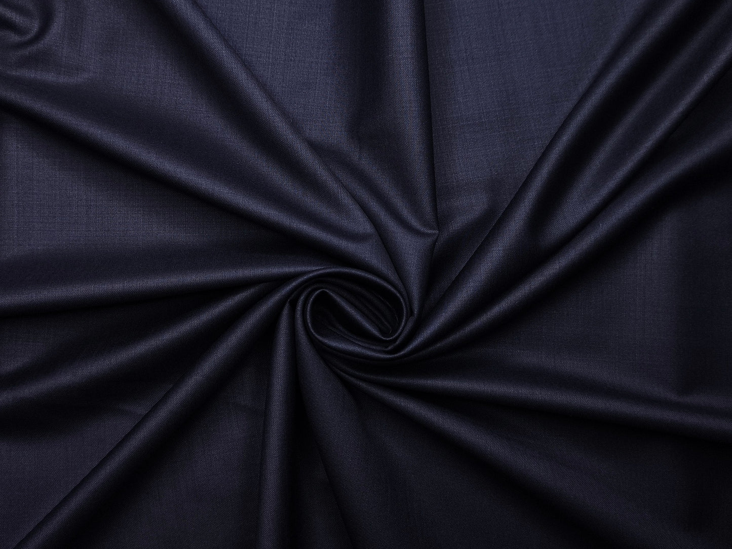 Adlantino Super 110's Extrafine Merno Wool Blended Suiting Fabric (Deep Navy Blue, Plain)