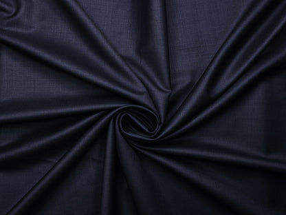Adlantino Super 110's Extrafine Merno Wool Blended Suiting Fabric (Deep Navy Blue, Plain)