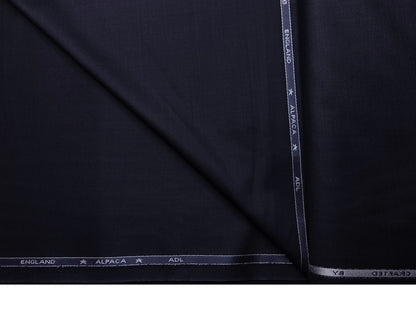 Adlantino Super 110's Extrafine Merno Wool Blended Suiting Fabric (Deep Navy Blue, Plain)