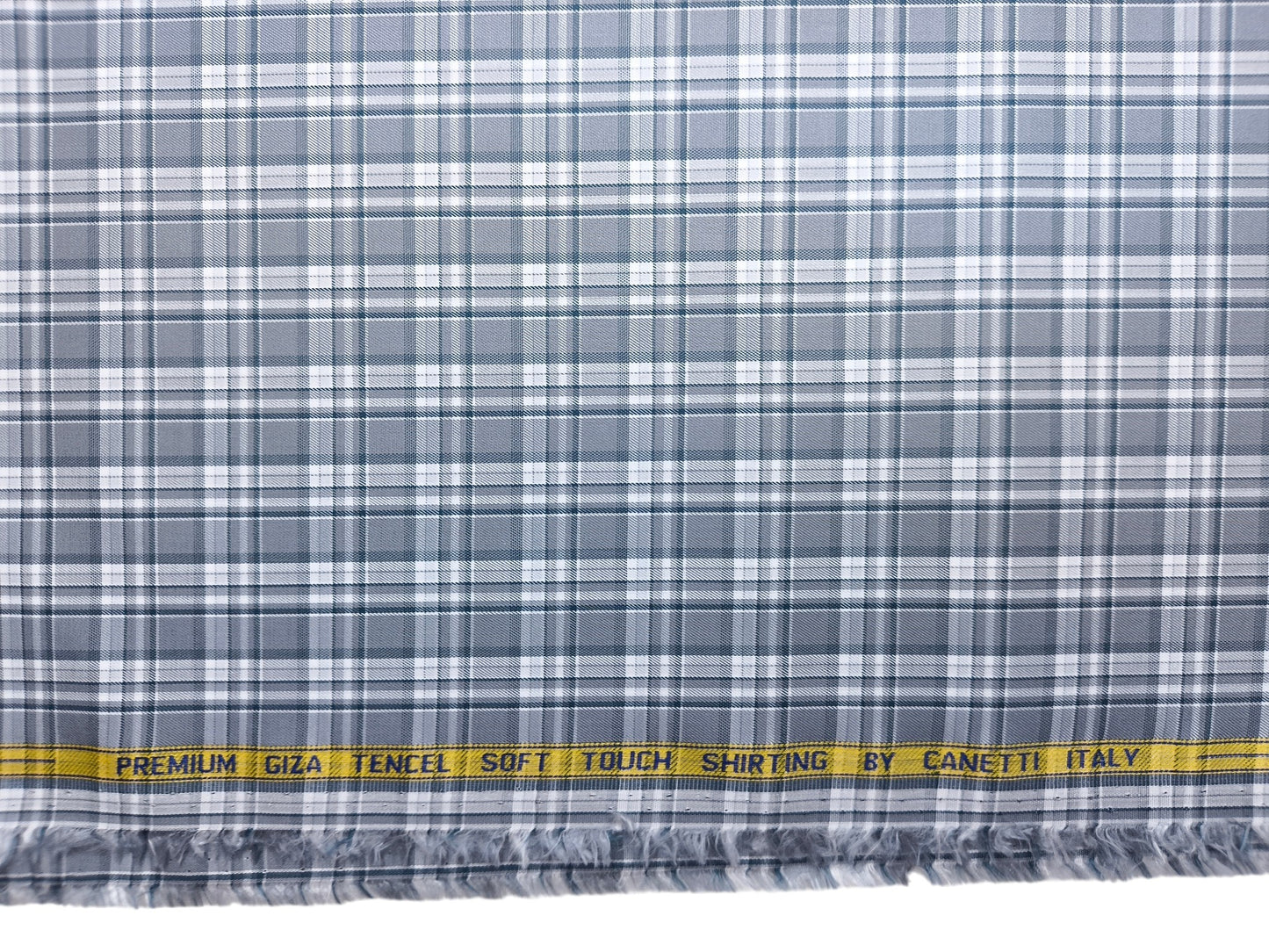 Canetti Italy Premium Tencel Giza Soft Touch Shirting Fabric (Grey, Checks)