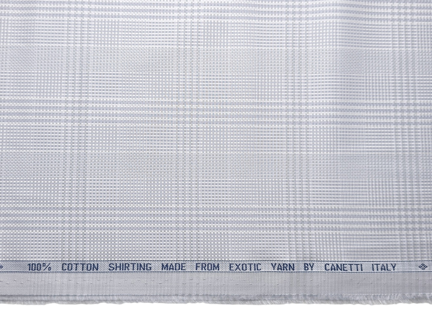Canetti Italy 100% Cotton Premium Shirting Fabric (Grey, Patterned Checks)